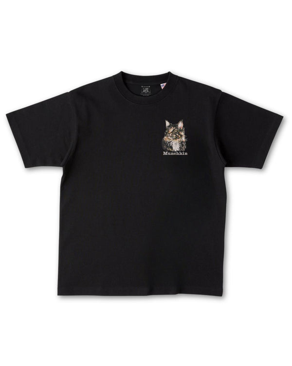 マンチカン フェイス&ロゴ 刺繍 Tシャツ