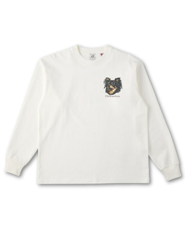 チワワ フェイス&ロゴ 刺繍 ロンT