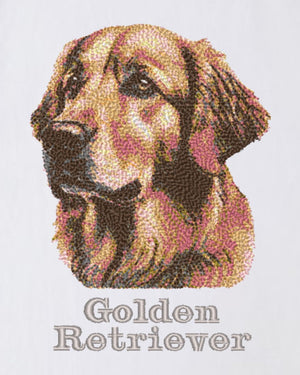 ゴールデンレトリバー フェイス&ロゴ 刺繍 ロンT