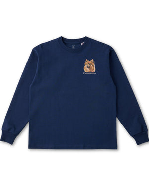 ポメラニアン フェイス&ロゴ 刺繍 ロンT