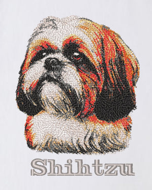 シーズー フェイス&ロゴ 刺繍 ロンT