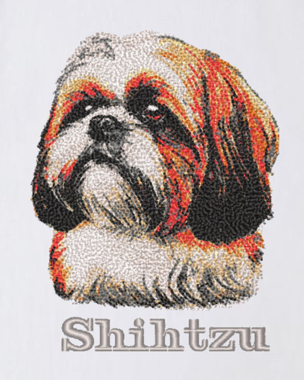 シーズー フェイス&ロゴ 刺繍 ロンT