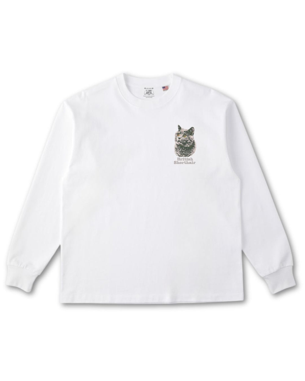 ブリッティッシュショートヘア フェイス&ロゴ 刺繍 ロンＴ