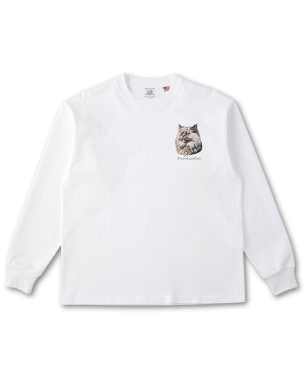 ペルシャ猫 フェイス&ロゴ 刺繍 ロンＴ