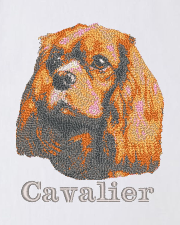 キャバリア フェイス&ロゴ 刺繍 ロンT