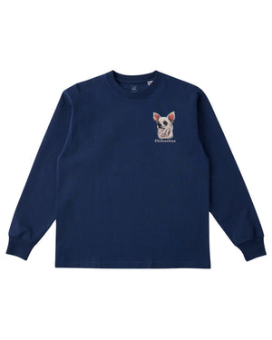 チワワ フェイス&ロゴ 刺繍 ロンT