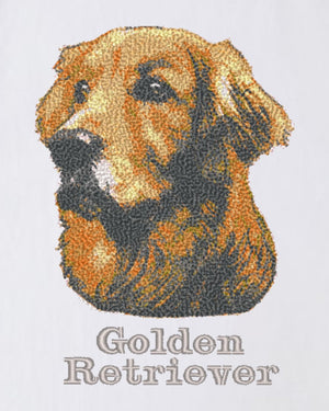 ゴールデンレトリバー フェイス&ロゴ 刺繍 ロンT