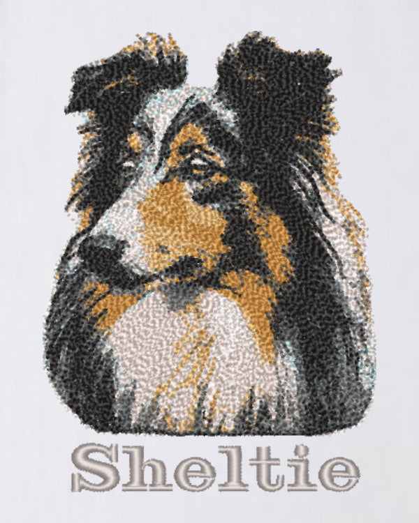 シェットランドシープドッグ フェイス&ロゴ 刺繍 ロンT