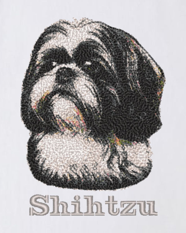 シーズー フェイス&ロゴ 刺繍 ロンT