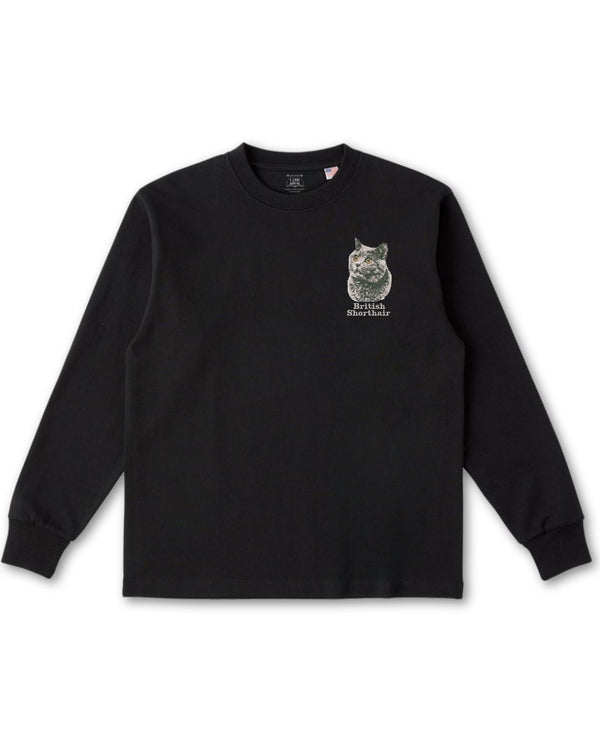 ブリッティッシュショートヘア フェイス&ロゴ 刺繍 ロンＴ