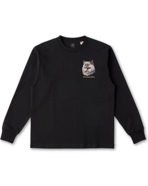 ペルシャ猫 フェイス&ロゴ 刺繍 ロンＴ