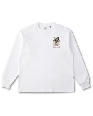 ラグドール フェイス&ロゴ 刺繍 ロンＴ