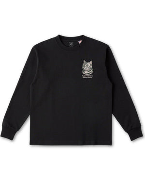 アメリカンショートヘア フェイス&ロゴ 刺繍 ロンＴ