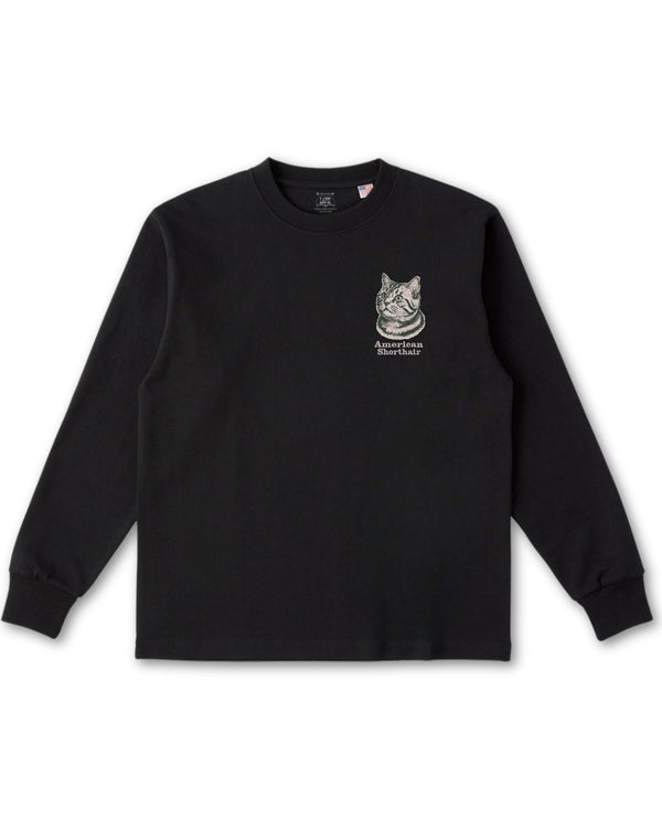 アメリカンショートヘア フェイス&ロゴ 刺繍 ロンＴ