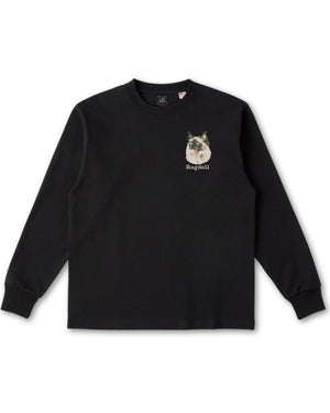 ラグドール フェイス&ロゴ 刺繍 ロンＴ