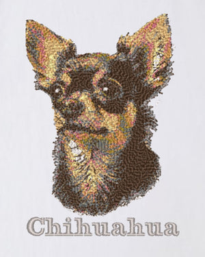 チワワ フェイス&ロゴ 刺繍 ロンT