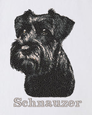 シュナウザー フェイス&ロゴ 刺繍 ロンT