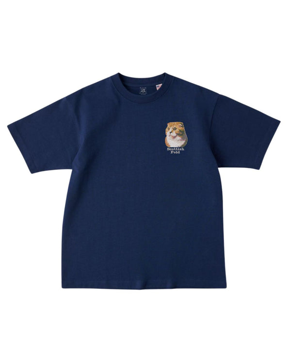 スコティッシュフォールド フェイス&ロゴ 刺繍 Tシャツ