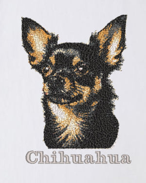 チワワ フェイス&ロゴ 刺繍 ロンT