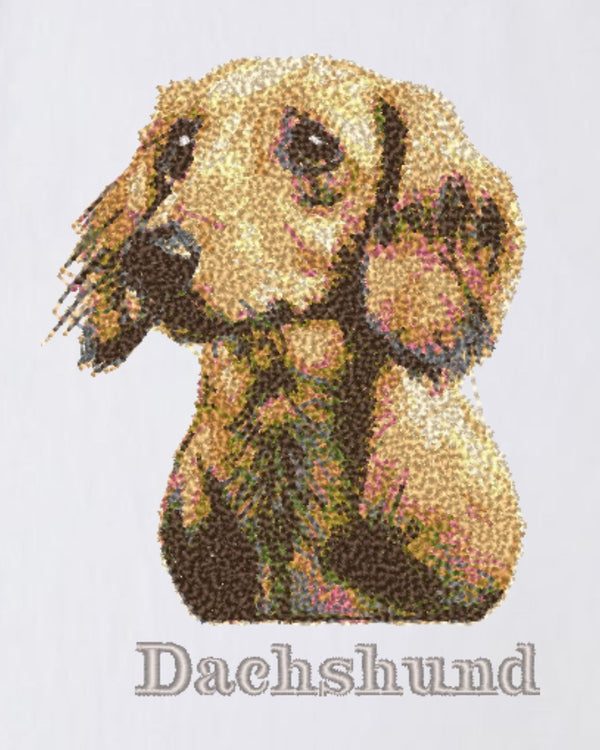 ダックスフンド フェイス&ロゴ 刺繍 ロンT