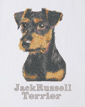 ジャックラッセルテリア フェイス&ロゴ 刺繍 ロンT