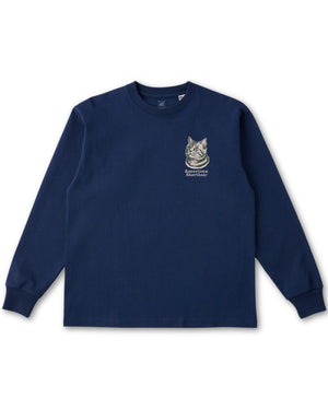 アメリカンショートヘア フェイス&ロゴ 刺繍 ロンＴ