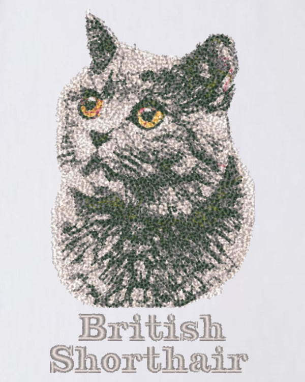 ブリッティッシュショートヘア フェイス&ロゴ 刺繍 ロンＴ