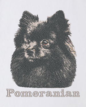 ポメラニアン フェイス&ロゴ 刺繍 ロンT