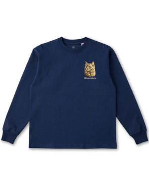 マンチカン フェイス&ロゴ 刺繍 ロンＴ