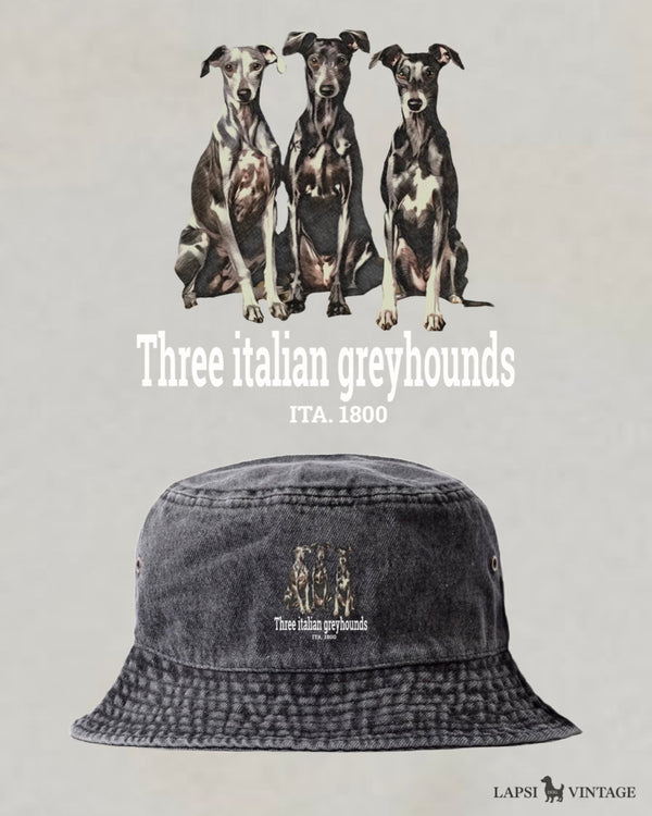 LAPSI Three dog series italian greyhound bucket hat