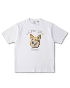 コーギー ミディアム フェイス&サークルロゴ 刺繍 Tシャツ
