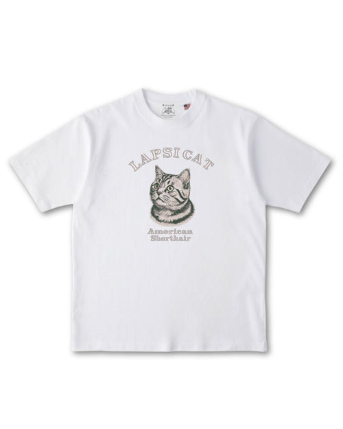 アメリカンショートヘア ミディアム フェイス&サークルロゴ 刺繍 Tシャツ