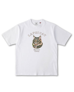 メインクーン ミディアム フェイス&サークルロゴ 刺繍 Tシャツ