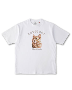 マンチカン ミディアム フェイス&サークルロゴ 刺繍 Tシャツ