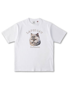 ペルシャ猫 ミディアム フェイス&サークルロゴ 刺繍 Tシャツ