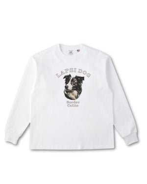 ボーダーコリー ミディアム フェイス&サークルロゴ 刺繍 ロンT