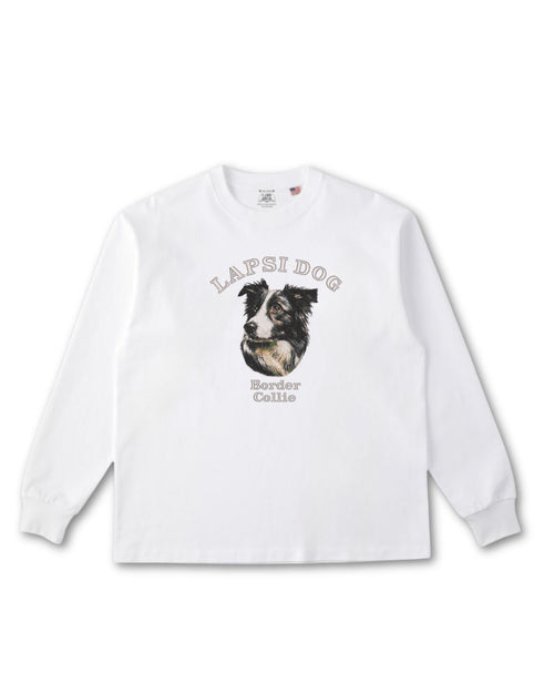 ボーダーコリー ミディアム フェイス&サークルロゴ 刺繍 ロンT