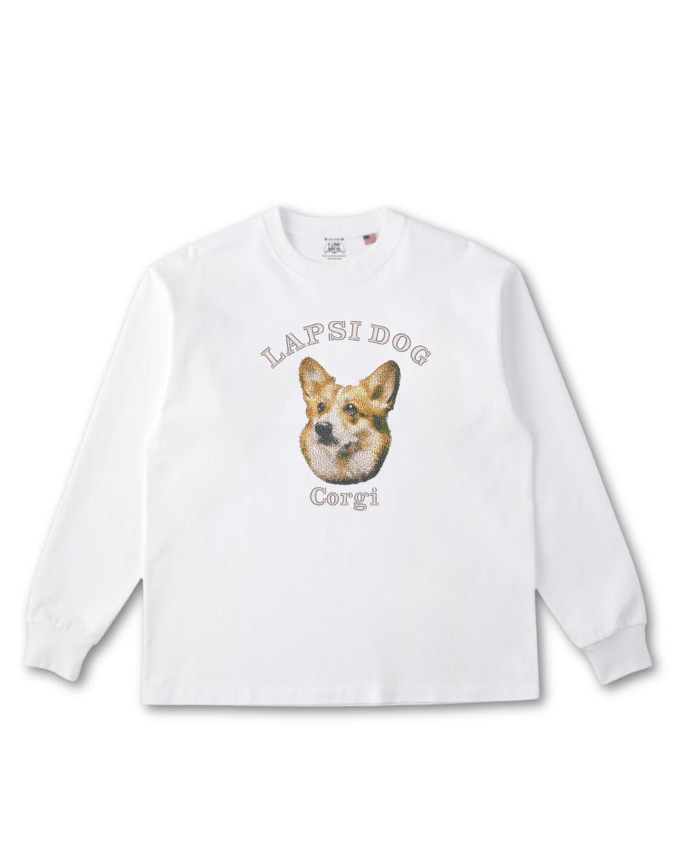 コーギー ミディアム フェイス&サークルロゴ 刺繍 ロンT