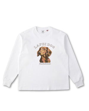 ダックスフンド ミディアム フェイス&サークルロゴ 刺繍 ロンT