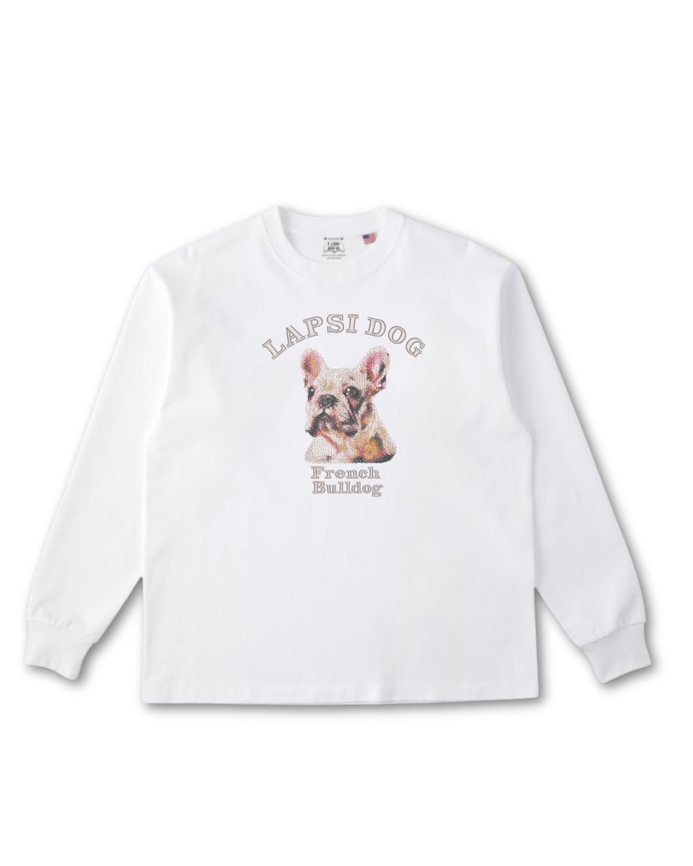 フレンチブルドッグ ミディアム フェイス&サークルロゴ 刺繍 ロンT