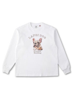 フレンチブルドッグ ミディアム フェイス&サークルロゴ 刺繍 ロンT