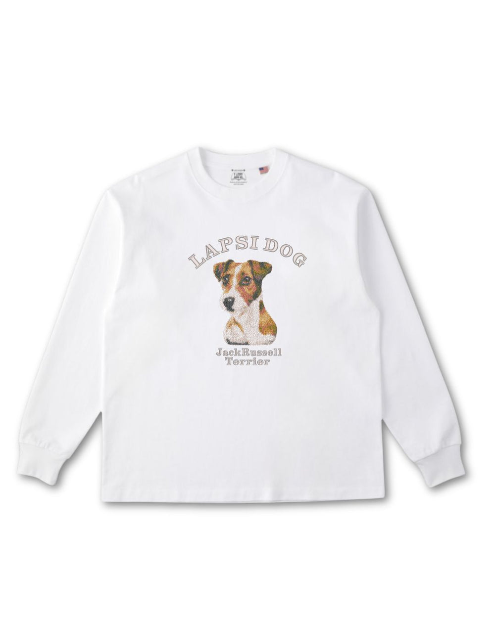 ジャックラッセルテリア ミディアム フェイス&サークルロゴ 刺繍 ロンT