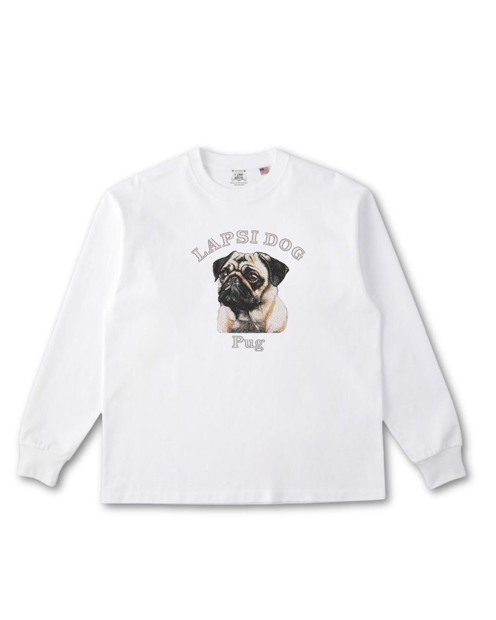 パグ ミディアム フェイス&サークルロゴ 刺繍 ロンT