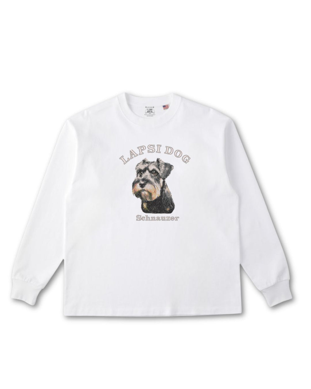 シュナウザー ミディアム フェイス&サークルロゴ 刺繍 ロンT
