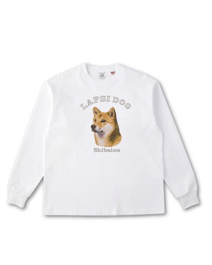 柴犬 ミディアム フェイス&サークルロゴ 刺繍 ロンT