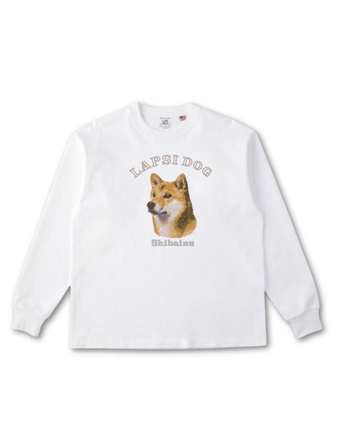 柴犬 ミディアム フェイス&サークルロゴ 刺繍 ロンT