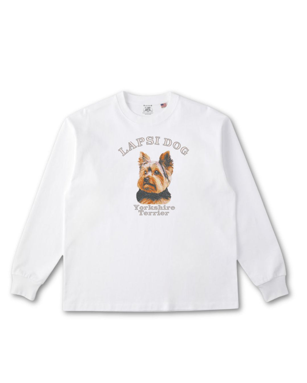 ヨークシャテリア ミディアム フェイス&サークルロゴ 刺繍 ロンT