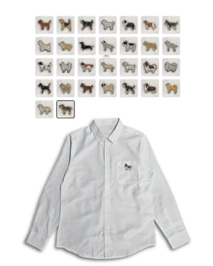 【選べる犬種】サイドドッグ刺繍 オックスフォードシャツ