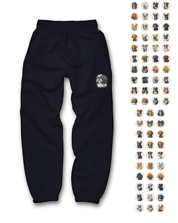 【選べる犬種】フェイスドッグ刺繍 スウェットパンツ