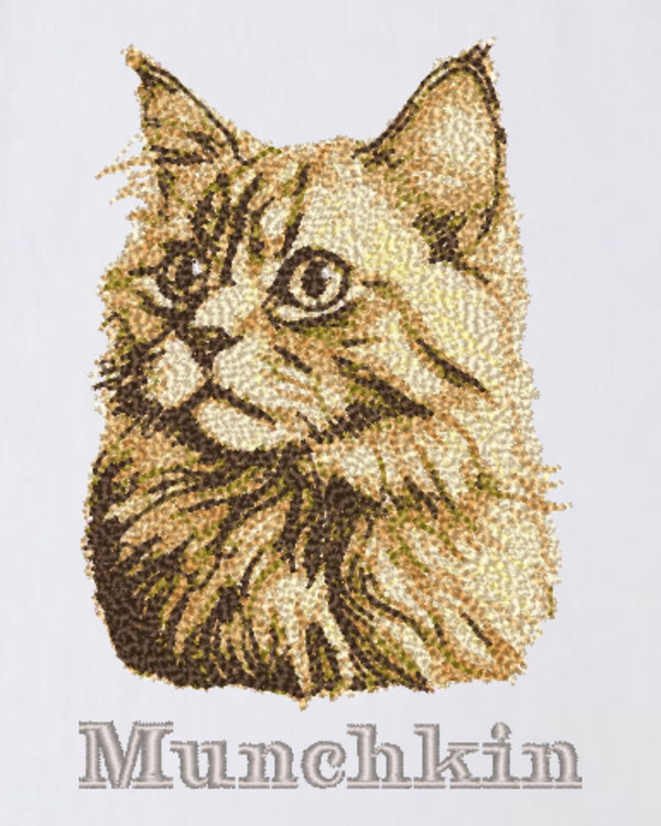 マンチカン フェイス&ロゴ 刺繍 ロンＴ